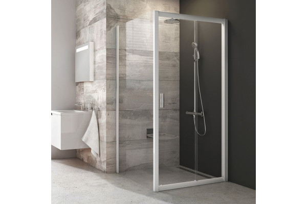 Душевой уголок Ravak BLDP2 110х100, Transparent, профиль белый, прямоугольный, двери раздвижные