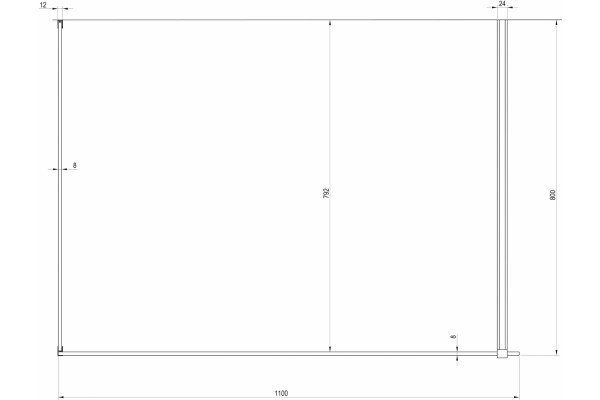 Душевая перегородка Ravak Walk-In Corner GW1CD4300Z1 110х80 см, профиль черный, стекло прозрачное, с покрытием анти-капля
