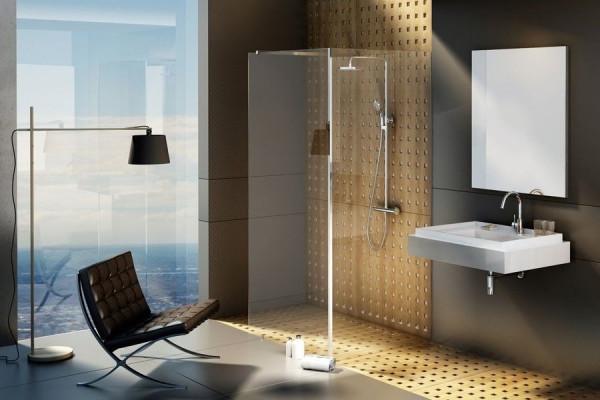 Душевая перегородка Ravak Walk-In Corner GW1CD4C00Z1 110х80 см, профиль хром, стекло прозрачное, с покрытием анти-капля