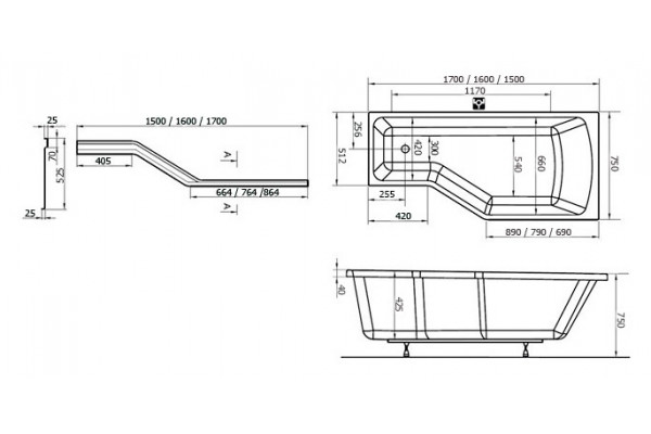 Экран Ravak BeHappy L 160
