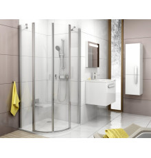 Душевой уголок Ravak Chrome CSKK4-80 Transparent, блестящий профиль, четверть круга, двери распашные