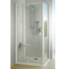 Душевой уголок Ravak PDOP2-120 + PPS-90 профиль белый прямоугольный, двери распашные