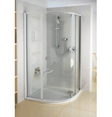 Душевой уголок Ravak PSKK3-100 Transparent белый четверть круга, двери распашные