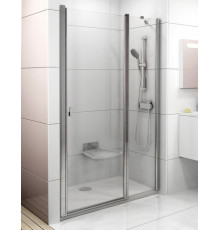 Душевая дверь в нишу Ravak Chrome CSD2-110 Transparent профиль блестящий распашная, стекло прозрачное
