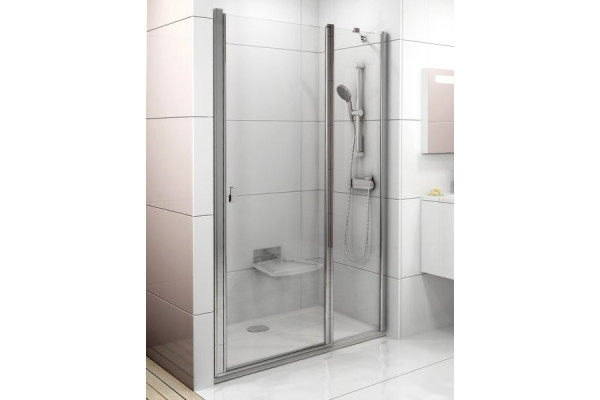 Душевая дверь в нишу Ravak Chrome CSD2-110 Transparent профиль блестящий распашная, стекло прозрачное