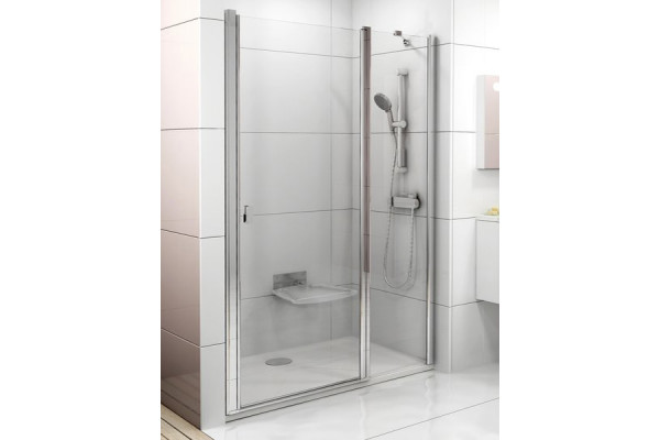 Душевая дверь в нишу Ravak Chrome CSD2-120 Transparent профиль сатин распашная, стекло прозрачное