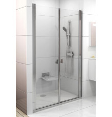 Душевая дверь в нишу Ravak Chrome CSDL2-100 Transparent профиль блестящий распашная, стекло прозрачное