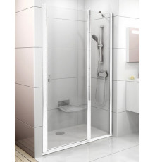 Душевая дверь в нишу Ravak Chrome CSD2-100 Transparent профиль белый распашная, стекло прозрачное