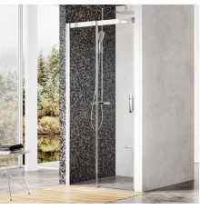 Душевая дверь в нишу Ravak MSD2-120 L Transparent, профиль хром, раздвижная, стекло прозрачное