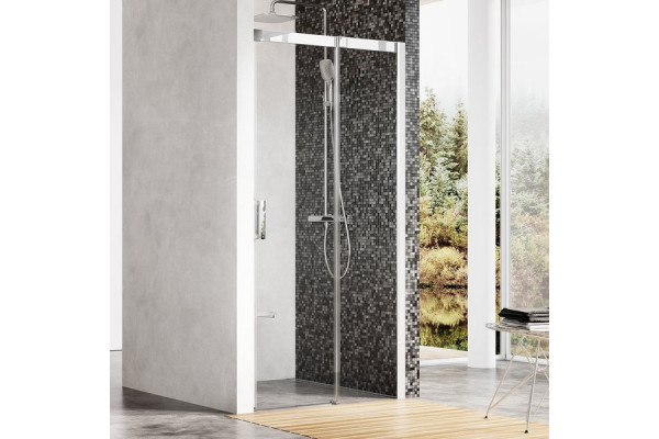 Душевая дверь в нишу Ravak MSD2-120 R Transparent, профиль хром, раздвижная, стекло прозрачное