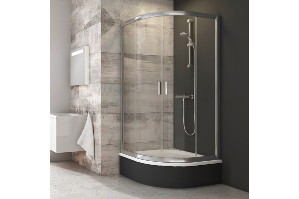 Душевой уголок Ravak BLCP4-80 Sabina Transparent, профиль хром, четверть круга, двери раздвижные