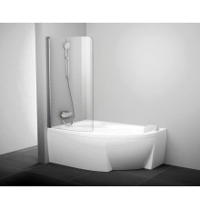 Шторка на ванну Ravak Rosa CVSK1 160/170 L Transparent, профиль сатин, распашная, стекло прозрачное