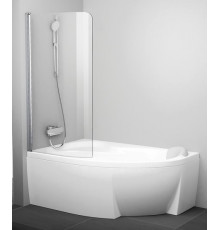 Шторка на ванну Ravak CVSK1 140/150 L распашная, стекло прозрачное, профиль белый