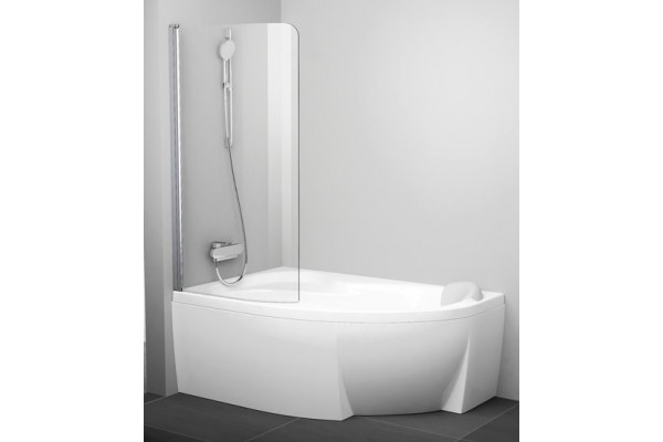 Шторка на ванну Ravak CVSK1 140/150 L распашная, стекло прозрачное, профиль белый