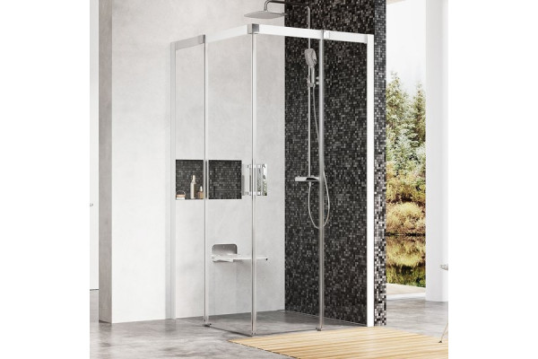 Душевой уголок Ravak MSRV4 100х100 Transparent, профиль белый, квадратный, двери раздвижные
