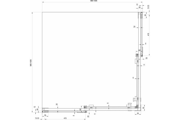 Душевой уголок Ravak MSRV4 100х100 Transparent, профиль белый, квадратный, двери раздвижные