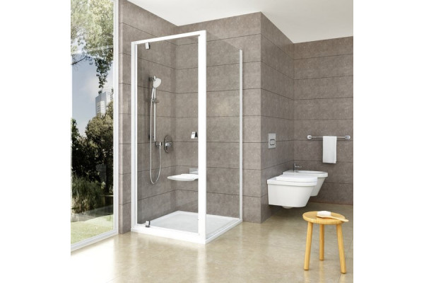 Душевой уголок Ravak PDOP1 80х90, Transparent, профиль белый, квадратный, двери распашные
