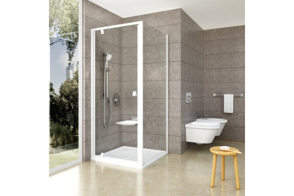 Душевой уголок Ravak PDOP1 90х90, Transparent, профиль и ручки белые, квадратный, двери распашные