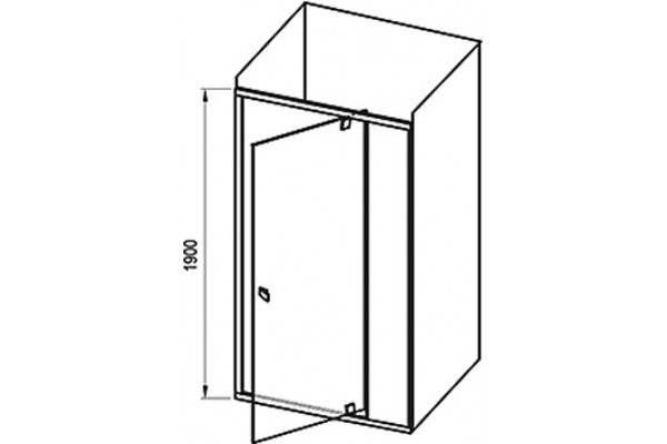 Душевая дверь в нишу Ravak PDOP2-100 Transparent, профиль хром, распашная, стекло прозрачное