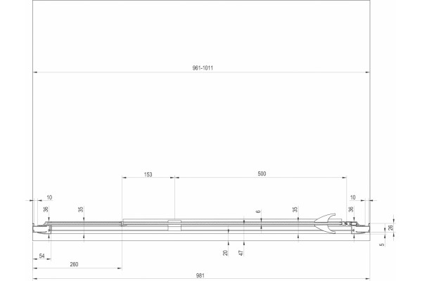 Душевая дверь в нишу Ravak PDOP2-100 Transparent, профиль хром, распашная, стекло прозрачное