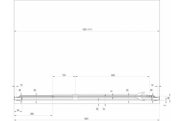Душевая дверь в нишу Ravak PDOP2-110 Transparent, профиль и ручки белые, распашная, стекло прозрачное