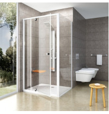 Душевой уголок Ravak PDOP2 100х90, Transparent, профиль белый, квадратный, двери распашные