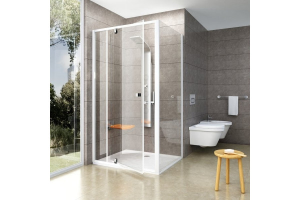 Душевой уголок Ravak PDOP2 110х90, Transparent, профиль белый, прямоугольный, двери распашные