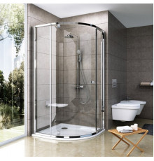 Душевой уголок Ravak PSKK3-80 Transparent, профиль хром, четверть круга, двери распашные