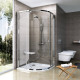 Душевой уголок Ravak PSKK3-80 Transparent, профиль хром, четверть круга, двери распашные