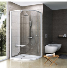 Душевой уголок Ravak PSKK3-90 Transparent, профиль белый, четверть круга, двери распашные