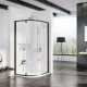 Душевой уголок Ravak PSKK3-100 Transparent, профиль черный, четверть круга, двери распашные