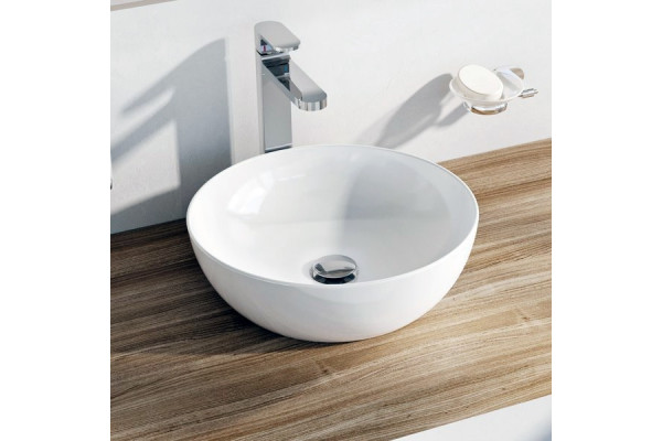 Рукомойник Ravak Uni 400 B Slim круглая, цвет белый, на столешницу