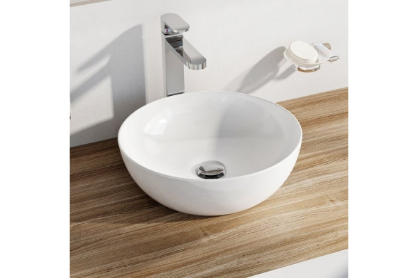 Рукомойник Ravak Uni 400 Slim круглая, цвет белый, на столешницу