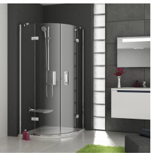 Душевой уголок Ravak SMSKK4-90 Transparent, профиль хром, четверть круга, двери распашные