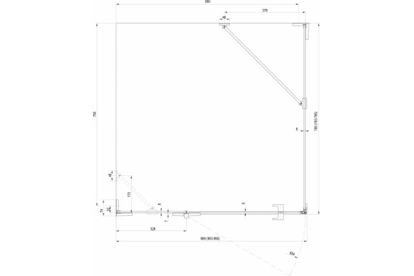 Душевой уголок Ravak BSDPS 100х80 L Transparent, профиль хром, прямоугольный, двери распашные