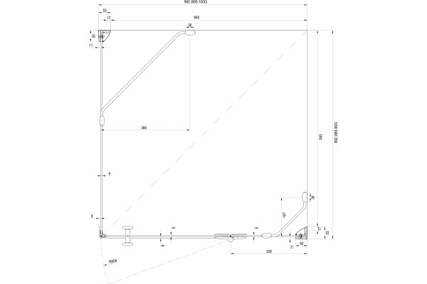Душевой уголок Ravak SMSD2 100х90 B R Transparent, профиль хром, двери распашные, стекло прозрачное