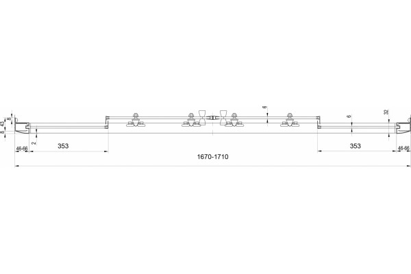 Душевая дверь в нишу Ravak BLDP4-170 Transparent, профиль хром, раздвижная, стекло прозрачное