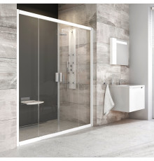 Душевая дверь в нишу Ravak BLDP4-160 Transparent, профиль белый, раздвижная, стекло прозрачное