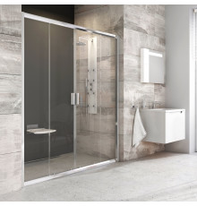 Душевая дверь в нишу Ravak BLDP4-150 Transparent, профиль хром, раздвижная, стекло прозрачное