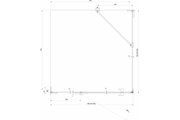 Душевой уголок Ravak BSDPS+B SET 80х80 L Transparent, профиль хром, квадратный, двери распашные