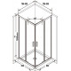 Душевой уголок Ravak BLSRV2K 80x80, профиль черный, квадратный, двери раздвижные