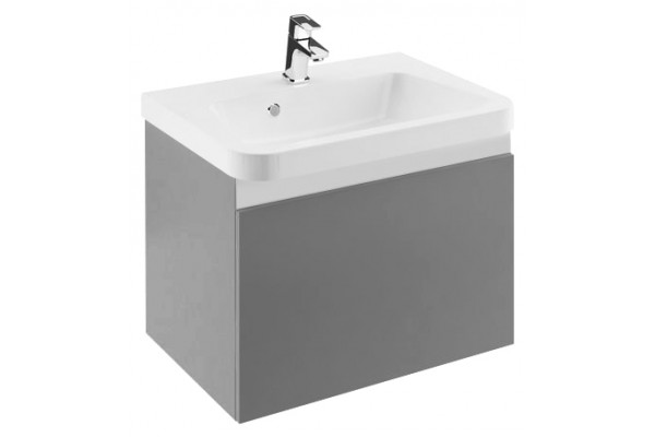 Тумба с раковиной Ravak SD 10° 55 серая, с ящиками, подвесная