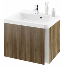 Тумба с раковиной Ravak SD 10° 55 темный орех L, угловая, левая