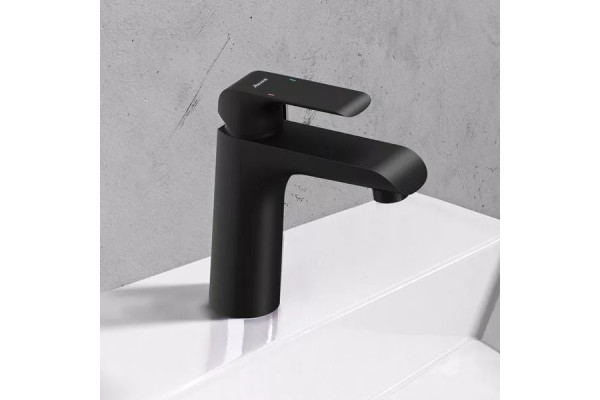 Смеситель для раковины Ravak Flat X070172 черный матовый однорычажный, высота излива 9.5 см