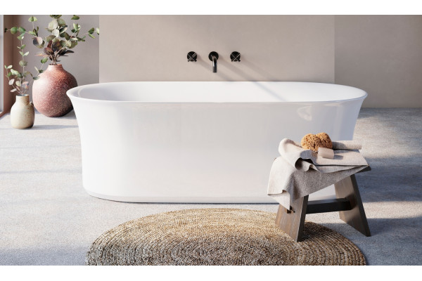 Акриловая ванна Ravak Ypsilon 180x80 слив-перелив черный овальная, отдельностоящая
