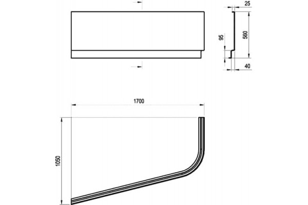 Экран Ravak Chrome L, 160