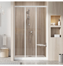 Душевая дверь в нишу Ravak Supernova ASDP3-120 Transparent, 200, профиль белый, раздвижная, стекло прозрачное