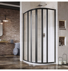 Душевой уголок Ravak Supernova SKKP6-80 195 Transparent, профиль черный, четверть круга, двери раздвижные