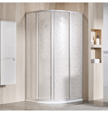 Душевой уголок Ravak Supernova SKCP4-90 195 Pearl, профиль сатин, четверть круга, двери раздвижные