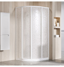 Душевой уголок Ravak Supernova SKCP4-90 195 Pearl, профиль белый, четверть круга, двери раздвижные